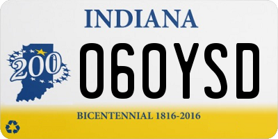 IN license plate 060YSD