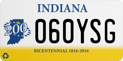 IN license plate 060YSG