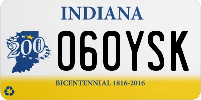 IN license plate 060YSK