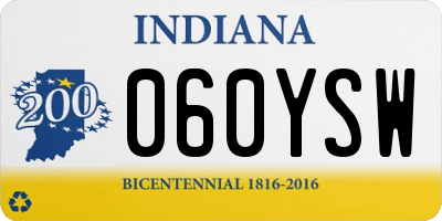 IN license plate 060YSW