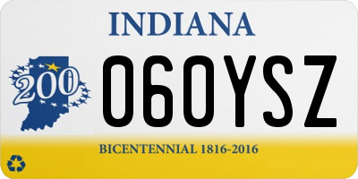 IN license plate 060YSZ