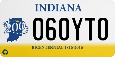 IN license plate 060YTO