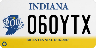 IN license plate 060YTX
