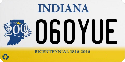IN license plate 060YUE