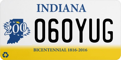 IN license plate 060YUG