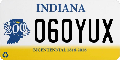 IN license plate 060YUX