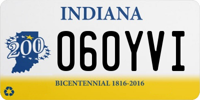 IN license plate 060YVI