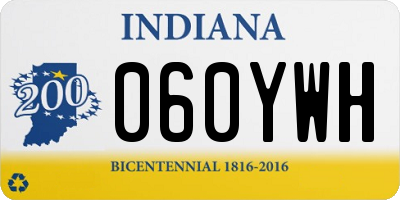 IN license plate 060YWH