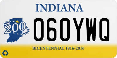 IN license plate 060YWQ