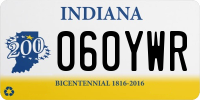 IN license plate 060YWR