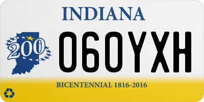 IN license plate 060YXH