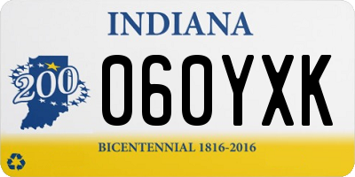IN license plate 060YXK