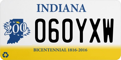 IN license plate 060YXW