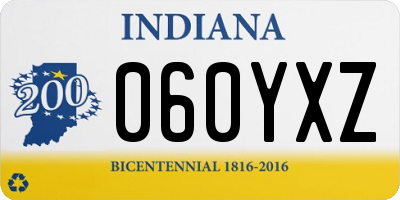 IN license plate 060YXZ