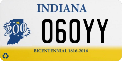 IN license plate 060YY