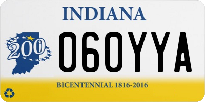 IN license plate 060YYA