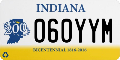 IN license plate 060YYM