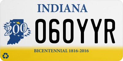 IN license plate 060YYR