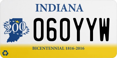 IN license plate 060YYW