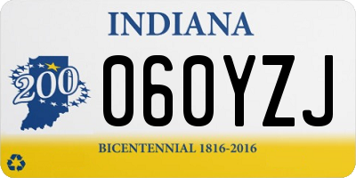 IN license plate 060YZJ