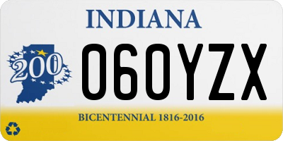 IN license plate 060YZX