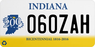 IN license plate 060ZAH