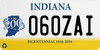 IN license plate 060ZAI