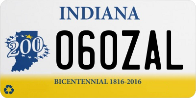 IN license plate 060ZAL