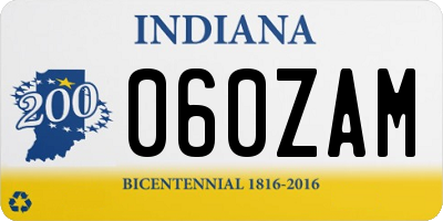 IN license plate 060ZAM