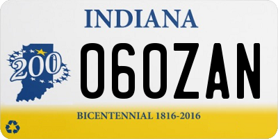 IN license plate 060ZAN