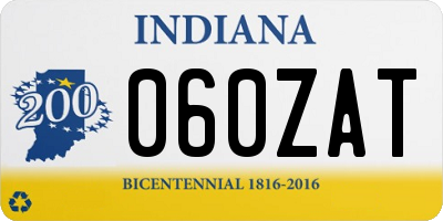 IN license plate 060ZAT