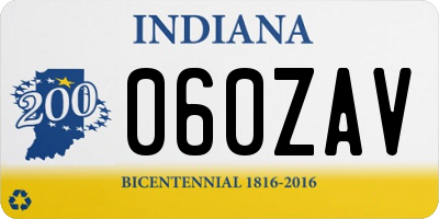 IN license plate 060ZAV