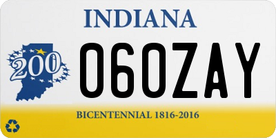 IN license plate 060ZAY