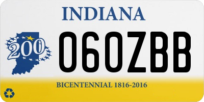 IN license plate 060ZBB