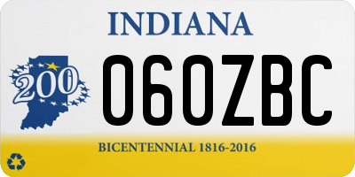 IN license plate 060ZBC