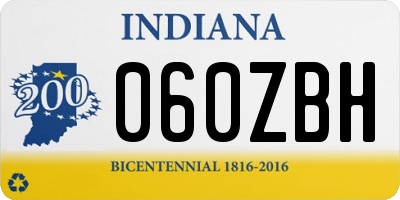 IN license plate 060ZBH