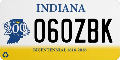 IN license plate 060ZBK
