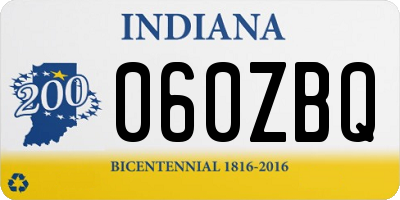 IN license plate 060ZBQ