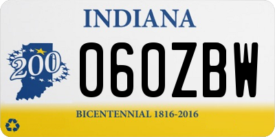 IN license plate 060ZBW