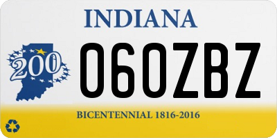 IN license plate 060ZBZ