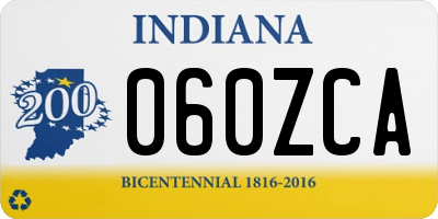 IN license plate 060ZCA