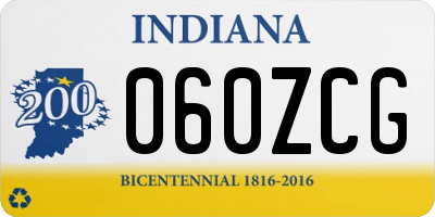 IN license plate 060ZCG