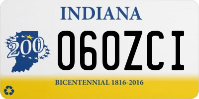 IN license plate 060ZCI