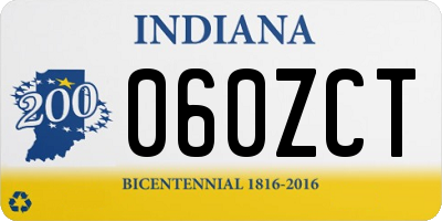 IN license plate 060ZCT
