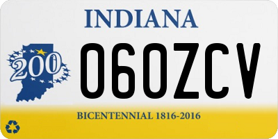 IN license plate 060ZCV