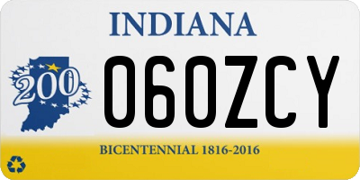 IN license plate 060ZCY