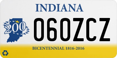IN license plate 060ZCZ