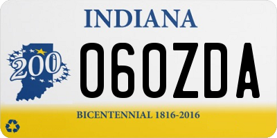 IN license plate 060ZDA