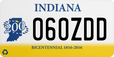 IN license plate 060ZDD
