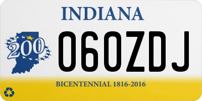 IN license plate 060ZDJ